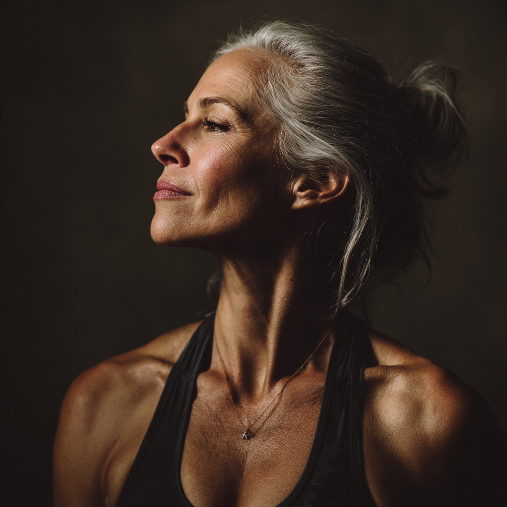 52 years old woman yoga practitioner